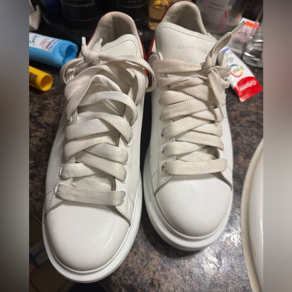 Red and White designer sneakers